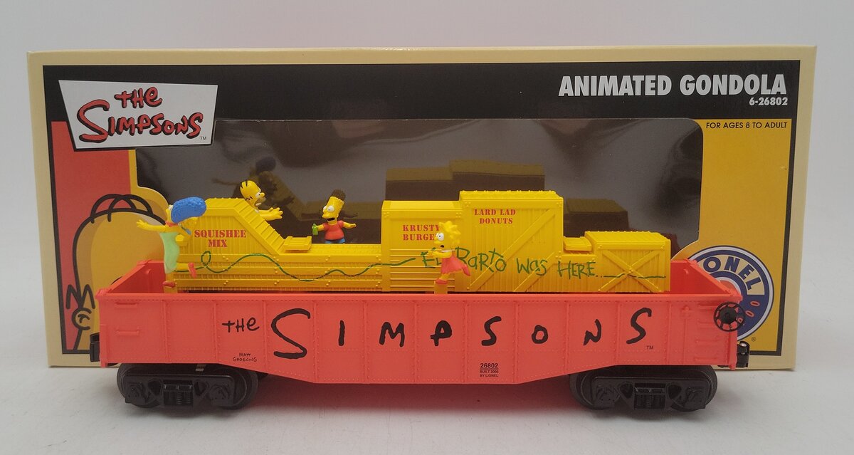 Lionel 6-26802 O Gauge Simpsons Animated Gondola LN/Box