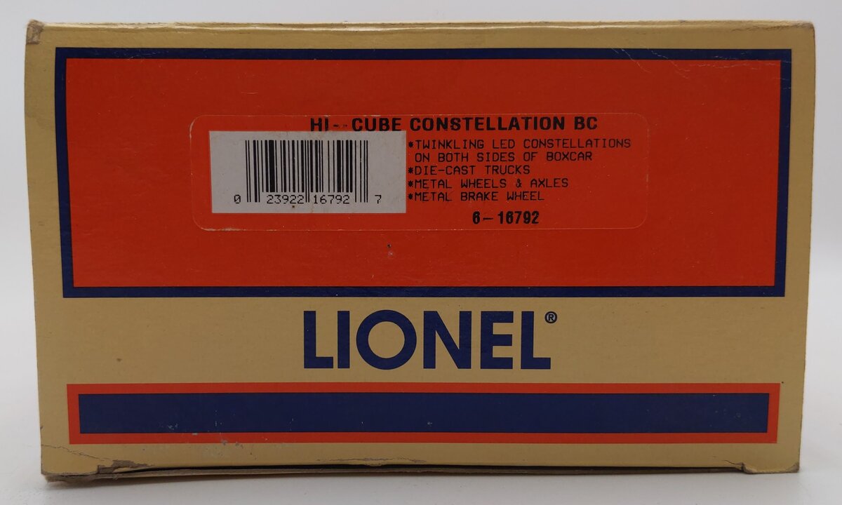 Lionel 6-16792 O Gauge Constellation Hi-Cube Boxcar EX/Box