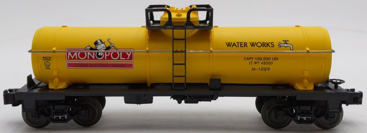 Lionel 6-52160 O Gauge Monopoly Water Works Tank Car #M-1029 LN/Box