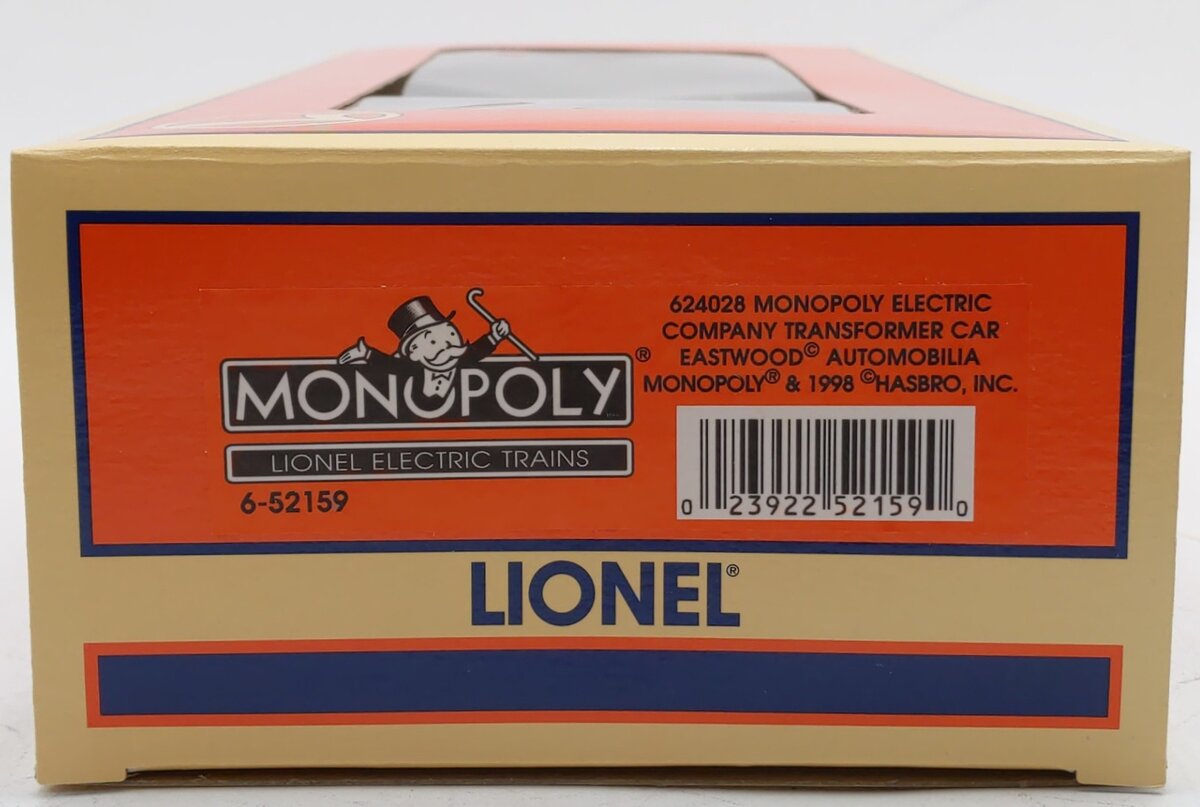 Lionel 6-52159 O Gauge Monopoly Electric Company Transformer Flatcar #M-1013 EX/Box