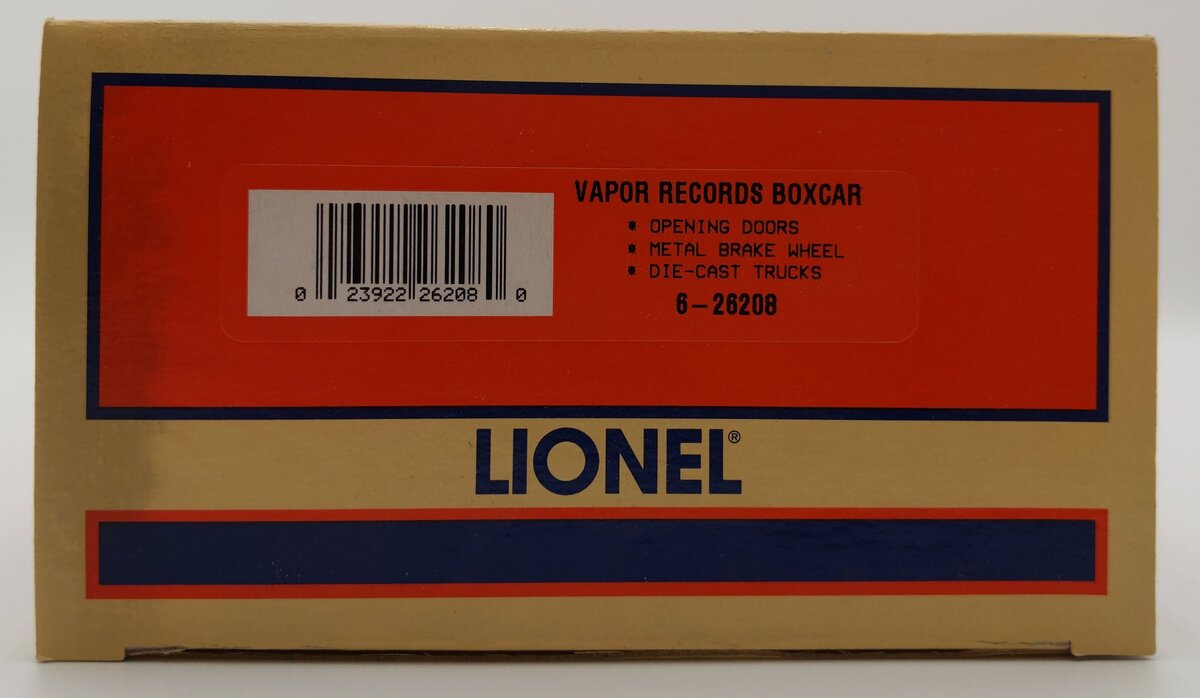 Lionel 6-26208 O Gauge Vapor Records Boxcar #9700-496 LN/Box