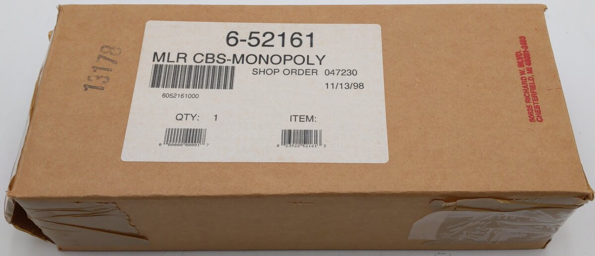 Lionel 6-52161 O Gauge Monopoly Reading Railroad Caboose EX/Box