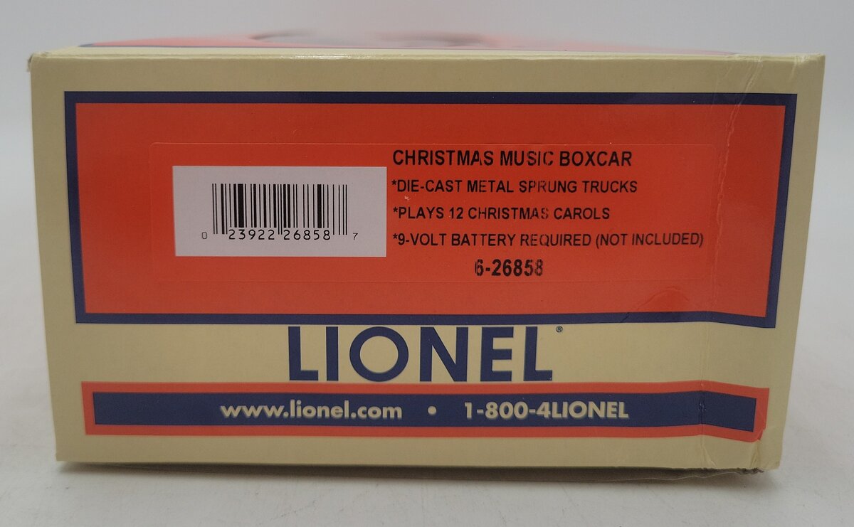 Lionel 6-26858 O Gauge Christmas Music Boxcar EX/Box