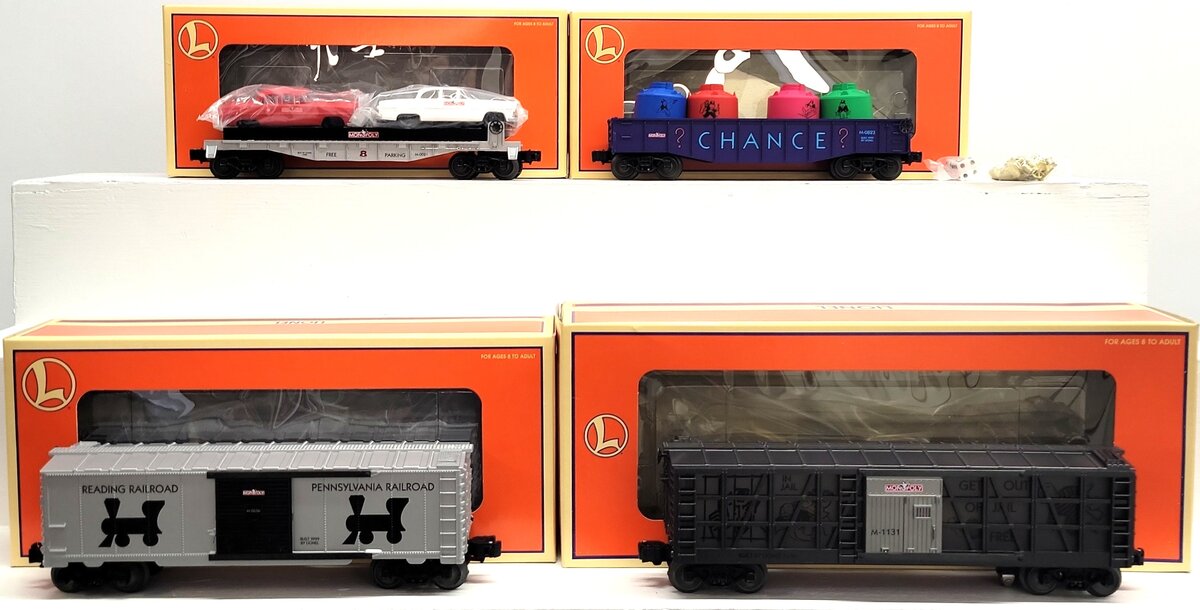 Lionel 6-52181 O Gauge Monopoly Set Two Freight Car 4-Pack EX/Box