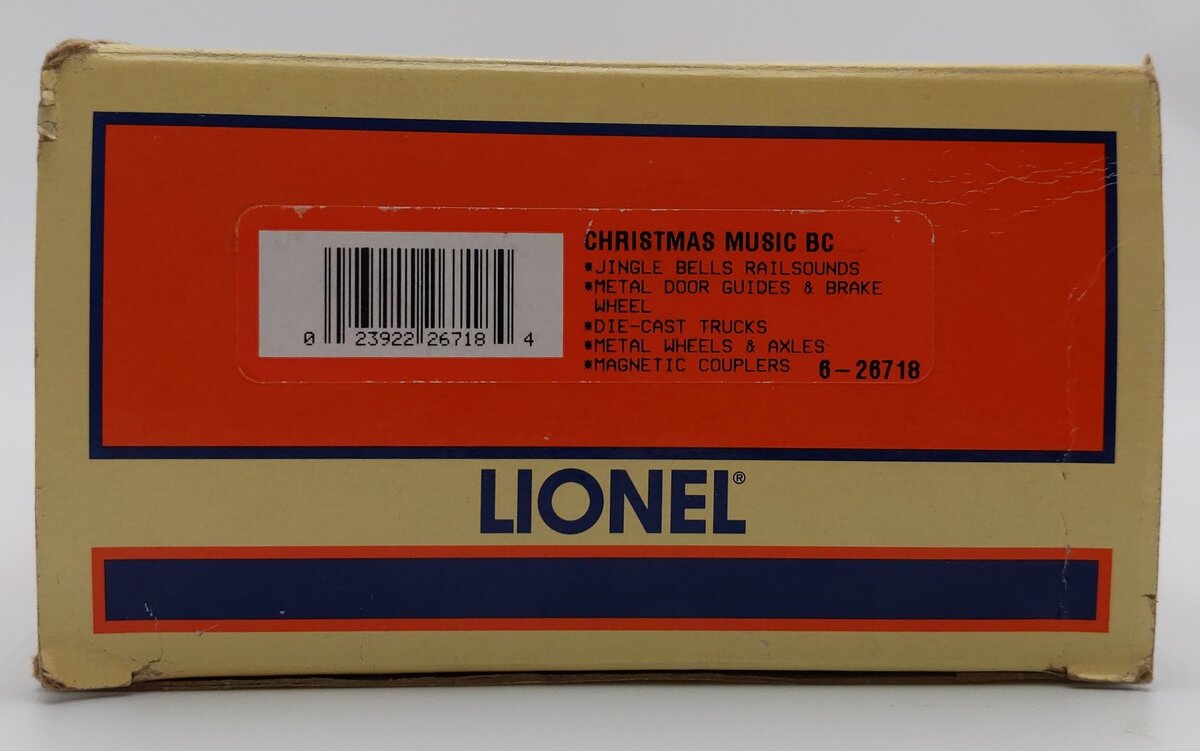 Lionel 6-26718 O Christmas Railsounds Boxcar LN/Box