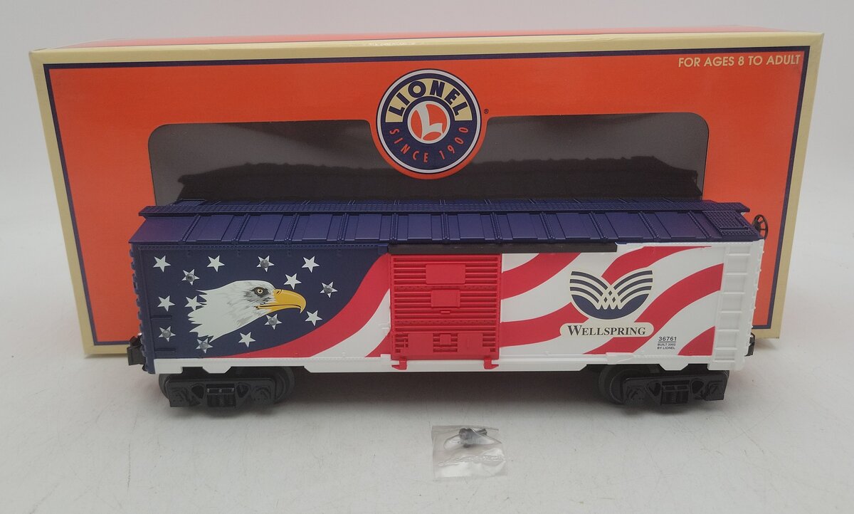 Lionel 6-36761 O Gauge Wellspring Eagle Lighted Boxcar - RARE EX/Box