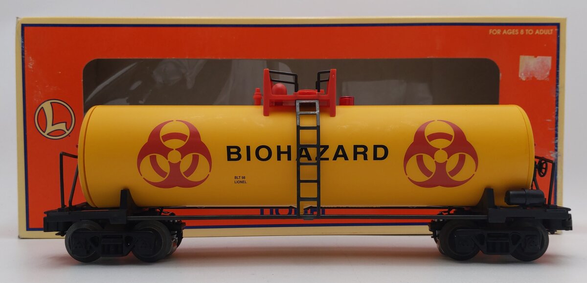 Lionel 6-16181 O Gauge Biohazard Tank Car With Lights LN/Box