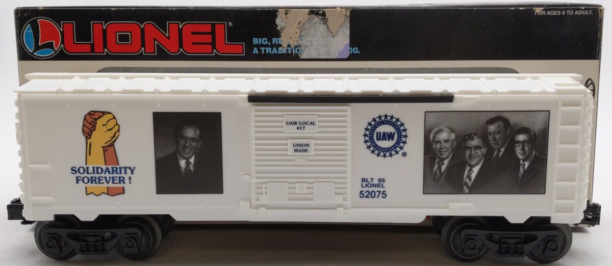 Lionel 6-52075 O Gauge U.A.W. Boxcar 1995 #417 EX/Box