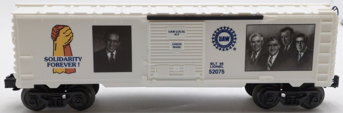 Lionel 6-52075 O Gauge U.A.W. Boxcar 1995 #417 EX/Box