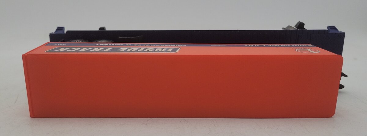 Lionel 6-19437 O Gauge Lionel Rail Roader Club Flatcar w/Inside Track Trailer EX/Box