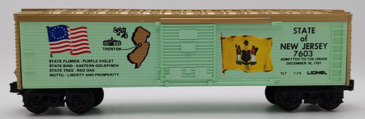 Lionel 6-7603 O Gauge State of New Jersey Boxcar #7603 LN/Box