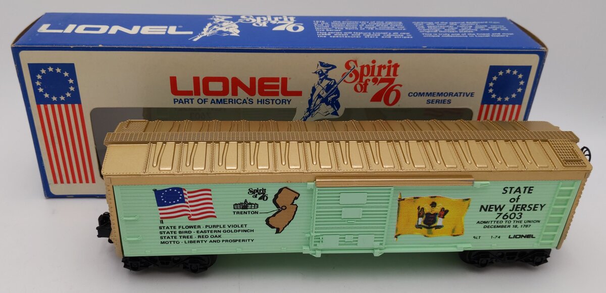 Lionel 6-7603 O Gauge State of New Jersey Boxcar #7603 LN/Box