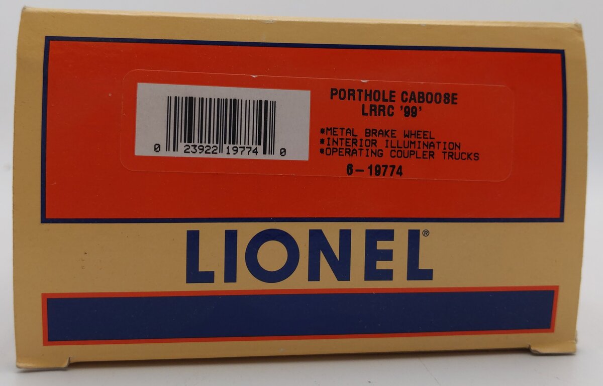 Lionel 6-19774 O Gauge Railroader Club Inside Track Porthole Caboose #1999 EX/Box