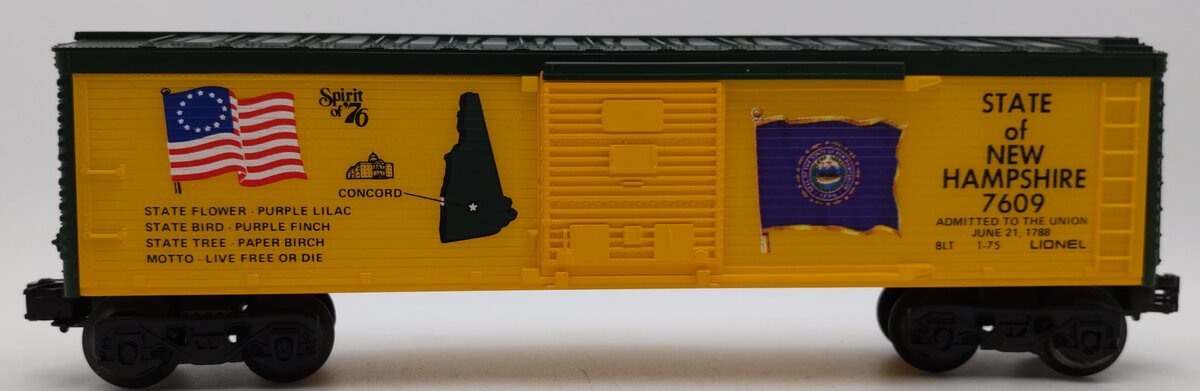 Lionel 6-7609 O Gauge State of New Hampshire Boxcar #7609 LN/Box