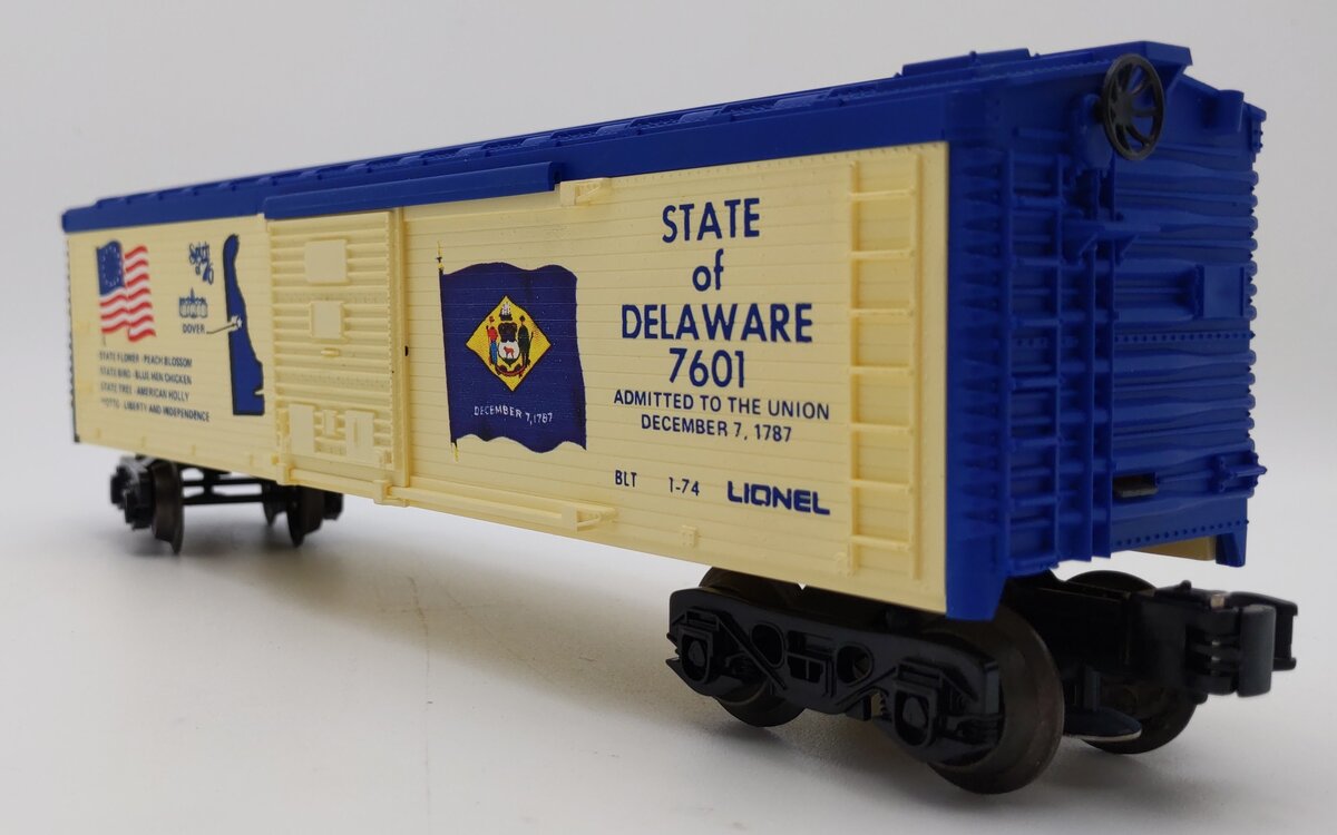 Lionel 6-7601 O Gauge State of Delaware Boxcar LN/Box