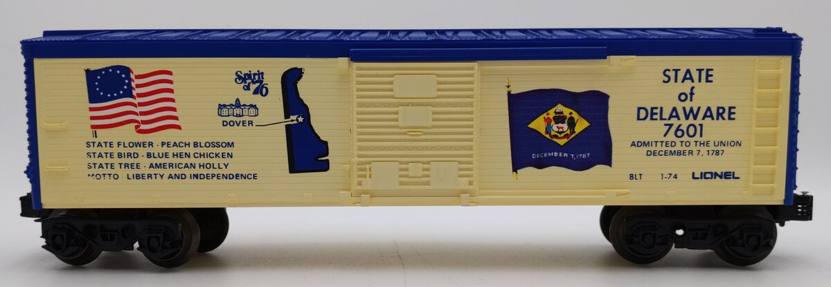 Lionel 6-7601 O Gauge State of Delaware Boxcar LN/Box