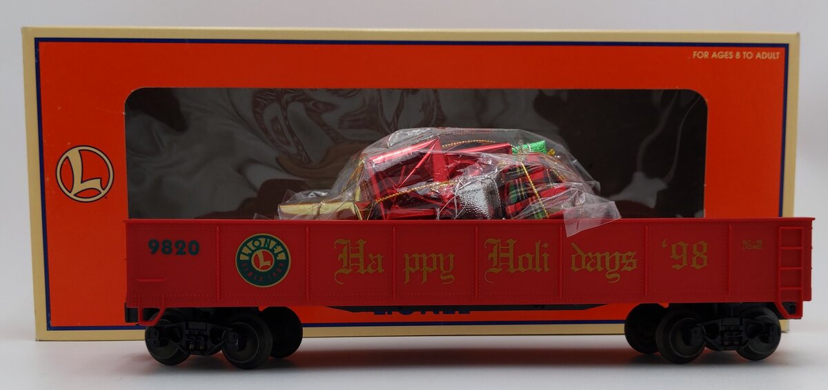 Lionel 6-19438 Standard O Gauge Christmas Gondola #9820 NIB