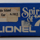 Lionel 6-7613 O Gauge Spirit of 76 State of Rhode Island Boxcar #7613 LN/Box