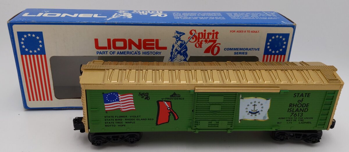 Lionel 6-7613 O Gauge Spirit of 76 State of Rhode Island Boxcar #7613 LN/Box