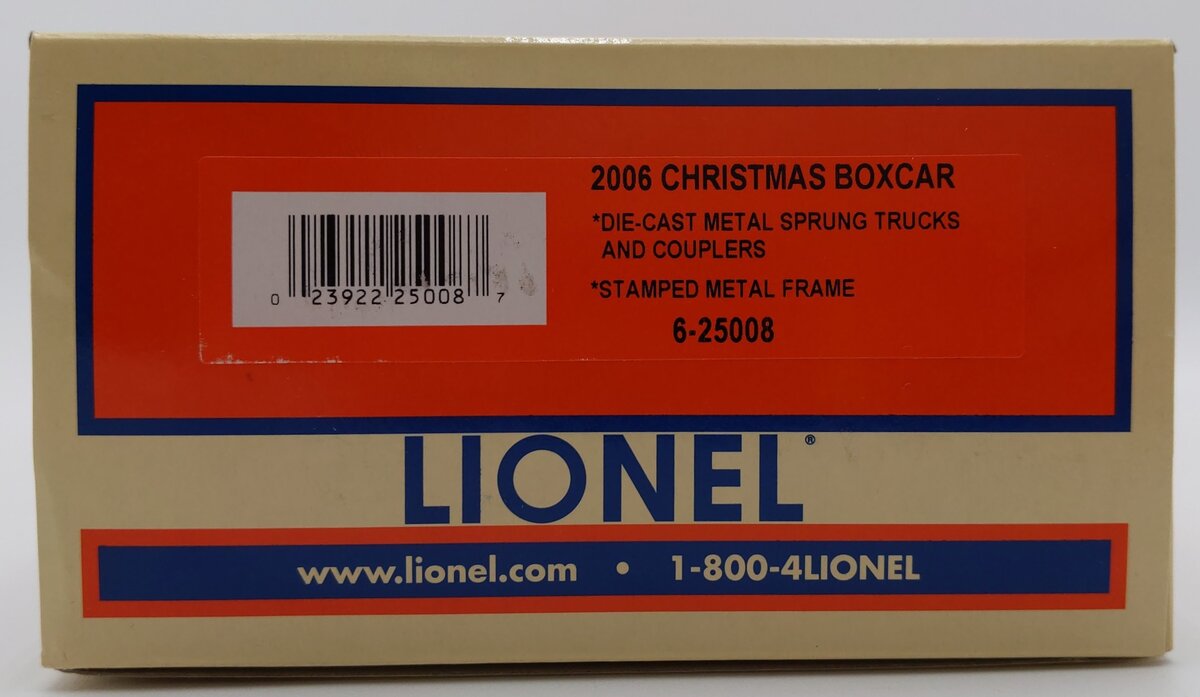 Lionel 6-25008 O Gauge 2006 Christmas Boxcar NIB
