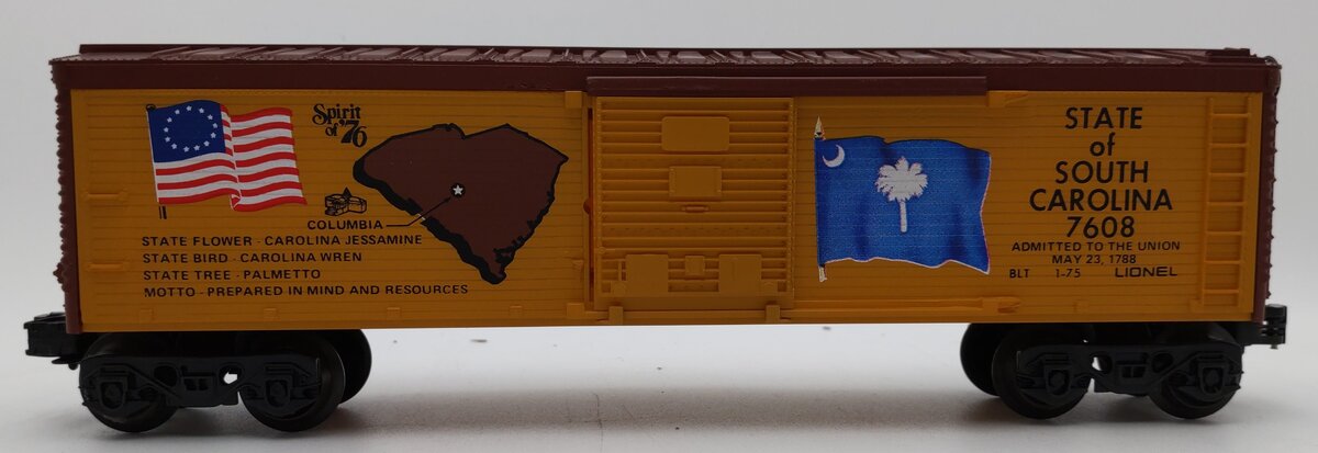 Lionel 6-7608 O Gauge State of South Carolina Boxcar #7608 LN/Box