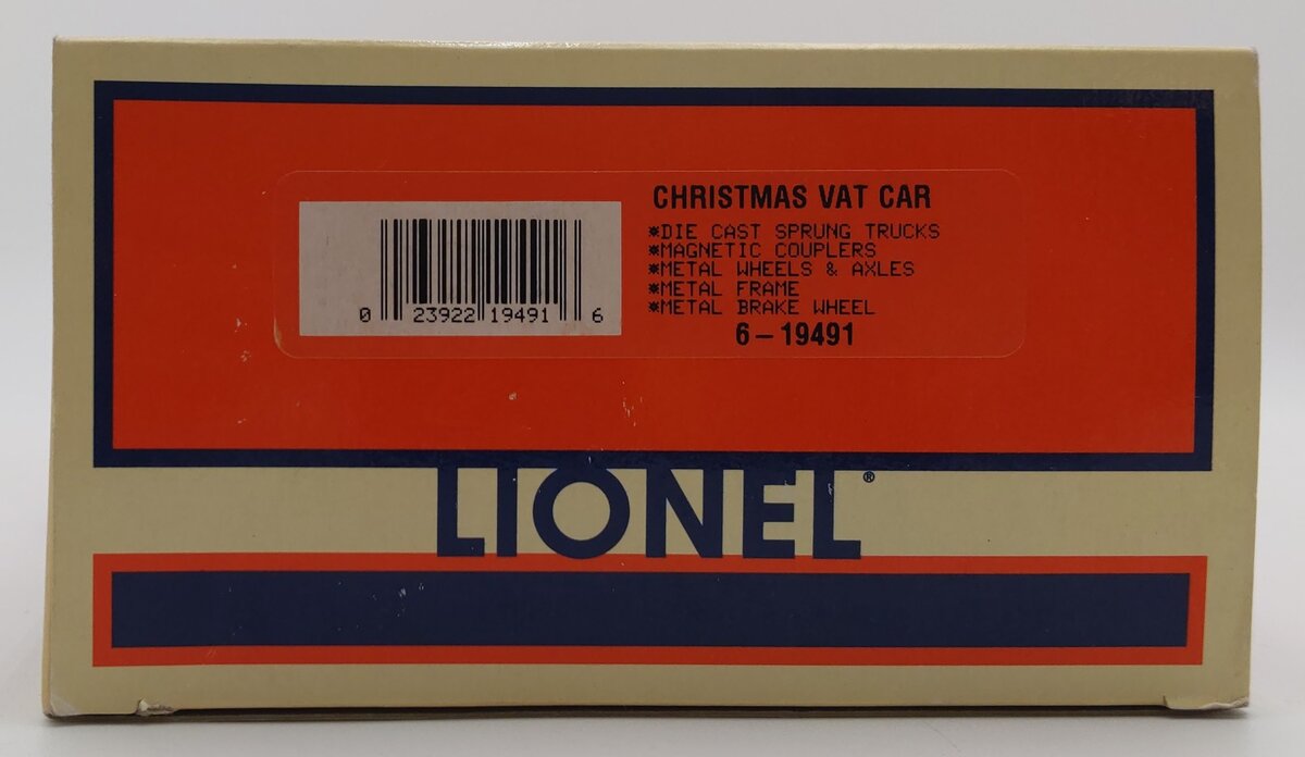 Lionel 6-19491 O Gauge Christmas Vat Car LN/Box