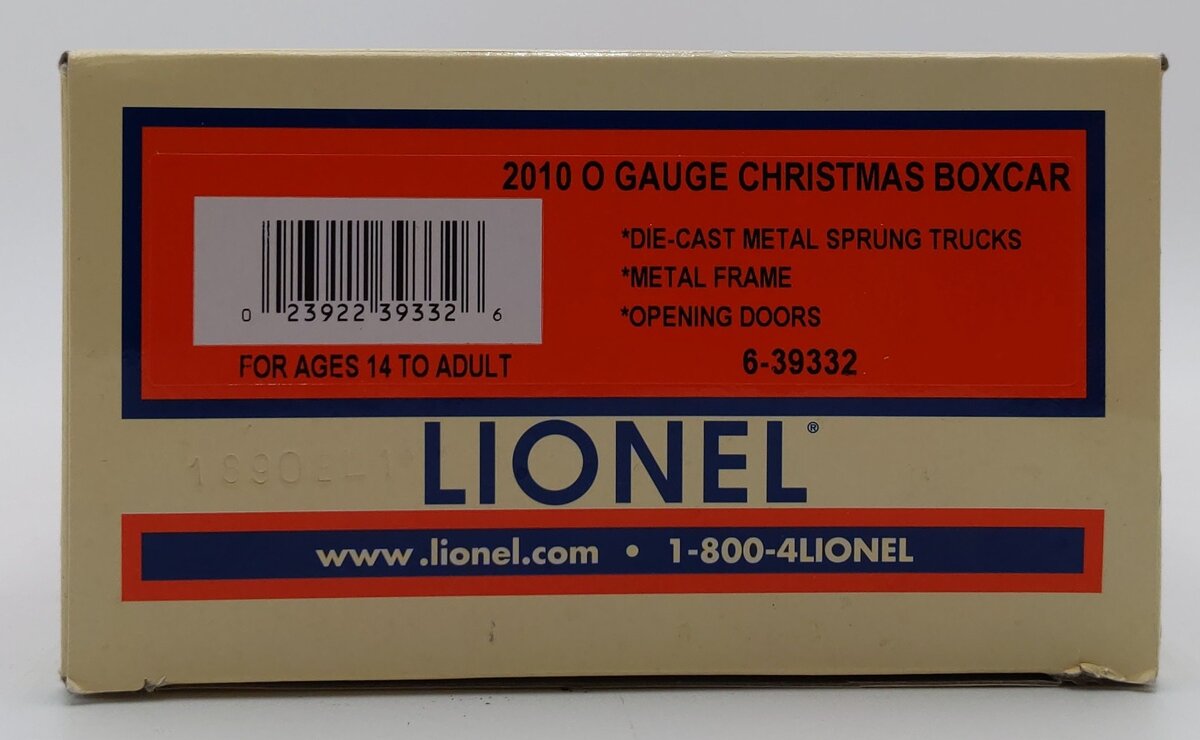 Lionel 6-39332 O Gauge 2010 Christmas Boxcar LN/Box