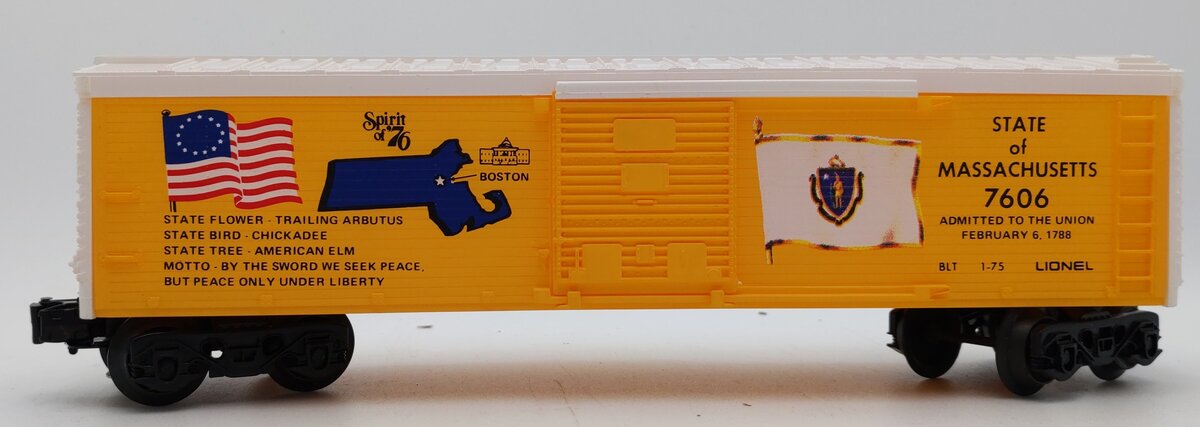 Lionel 6-7606 O Gauge State of Massachusetts Boxcar #7606 LN/Box