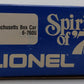 Lionel 6-7606 O Gauge State of Massachusetts Boxcar #7606 LN/Box