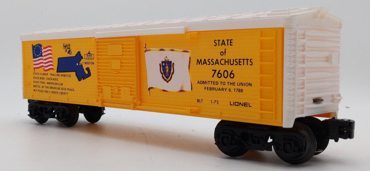 Lionel 6-7606 O Gauge State of Massachusetts Boxcar #7606 LN/Box