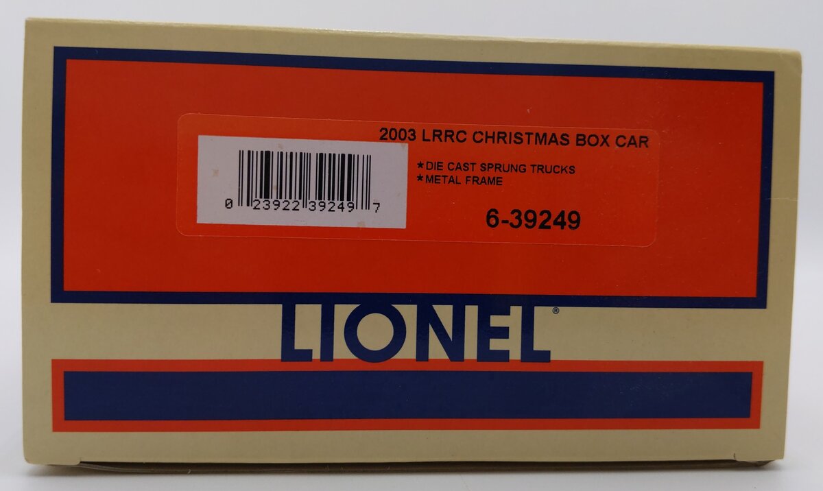Lionel 6-39249 O Gauge 2003 LRRC Christmas Box Car #2003 LN/Box
