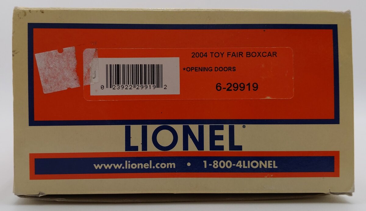 Lionel 6-29919 O Gauge Toy Fair 2004 Boxcar LN/Box