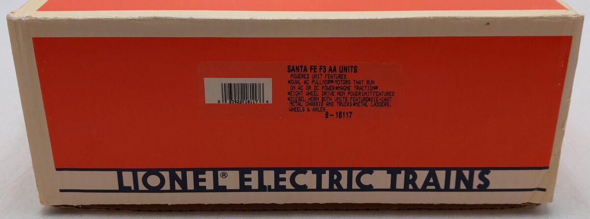 Lionel 6-18117 O Gauge Santa Fe Blue/Yellow F3 AA Diesel Set EX/Box