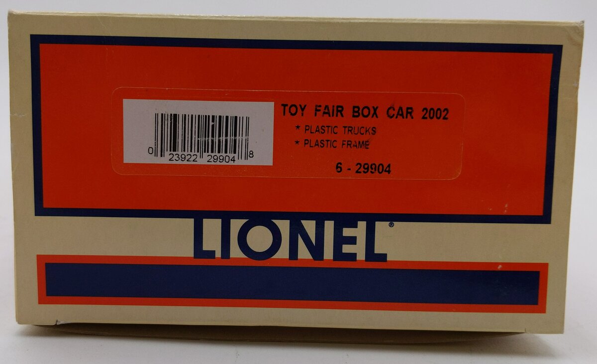Lionel 6-29904 O Gauge 2002 Toy Fair Boxcar LN/Box