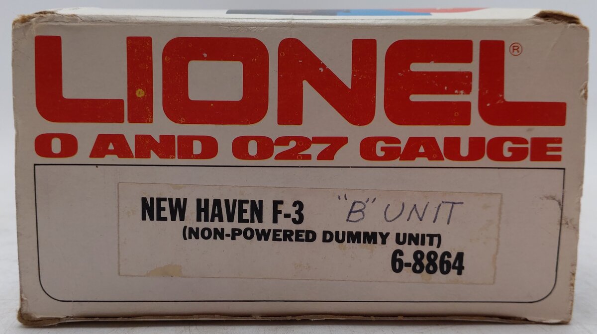 Lionel 6-8864 O Gauge New Haven F3 Non-Powered B-Unit Diesel Engine EX/Box