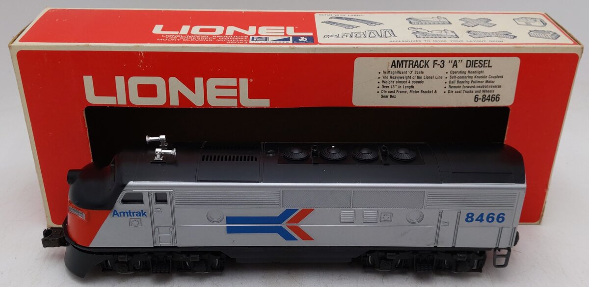 Lionel 6-8466 O Gauge Amtrak F3 A Powered Diesel Locomotive EX/Box