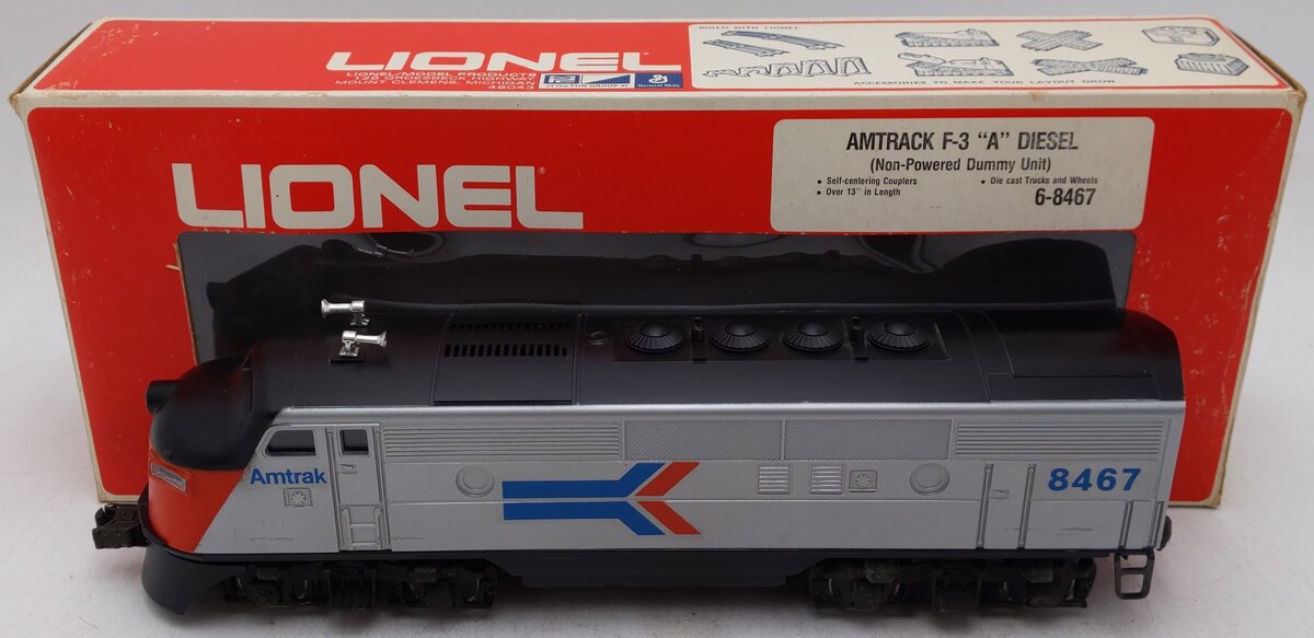 Lionel 6-8467 O Amtrak F3A Non-Powered Diesel Locomotive EX/Box