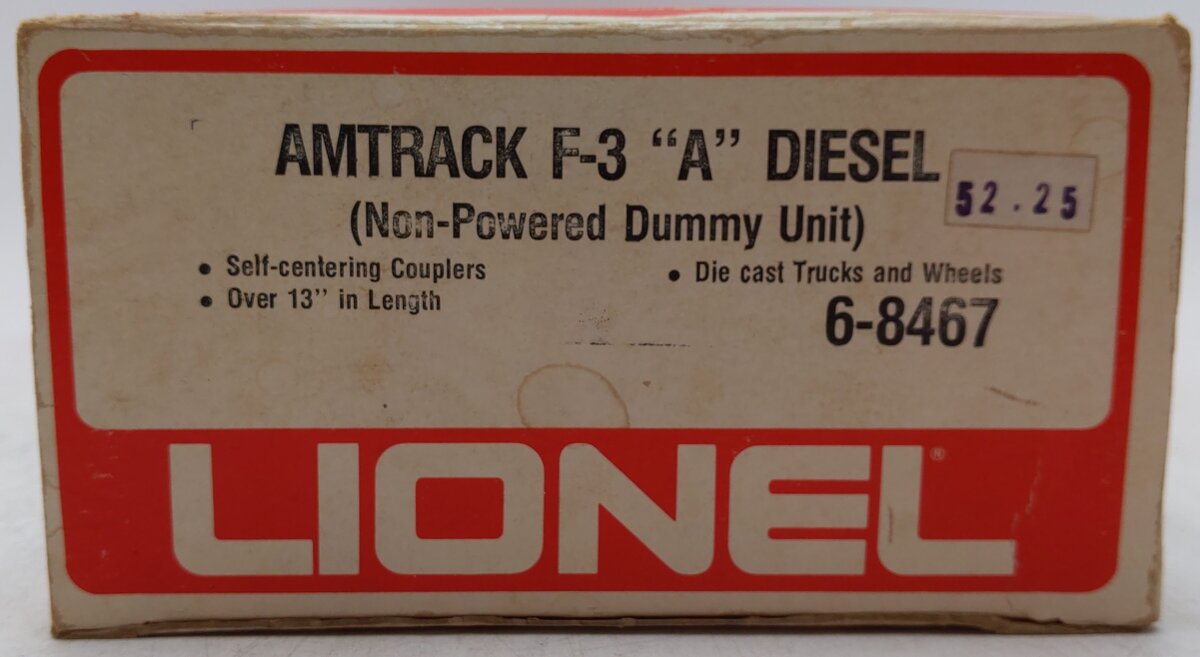 Lionel 6-8467 O Amtrak F3A Non-Powered Diesel Locomotive EX/Box