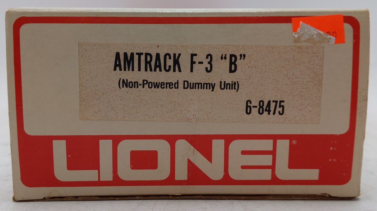 Lionel 6-8475 O Gauge Amtrak F3 Dummy B-Unit Diesel Locomotive EX/Box