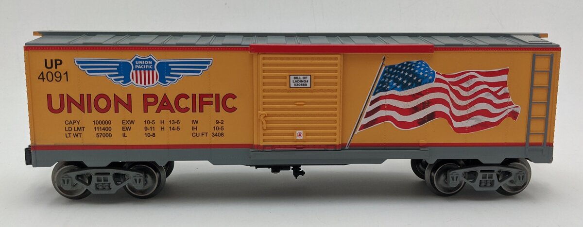 Menards 275-9334 O Gauge Union Pacific Single-Door Boxcar #4091 LN