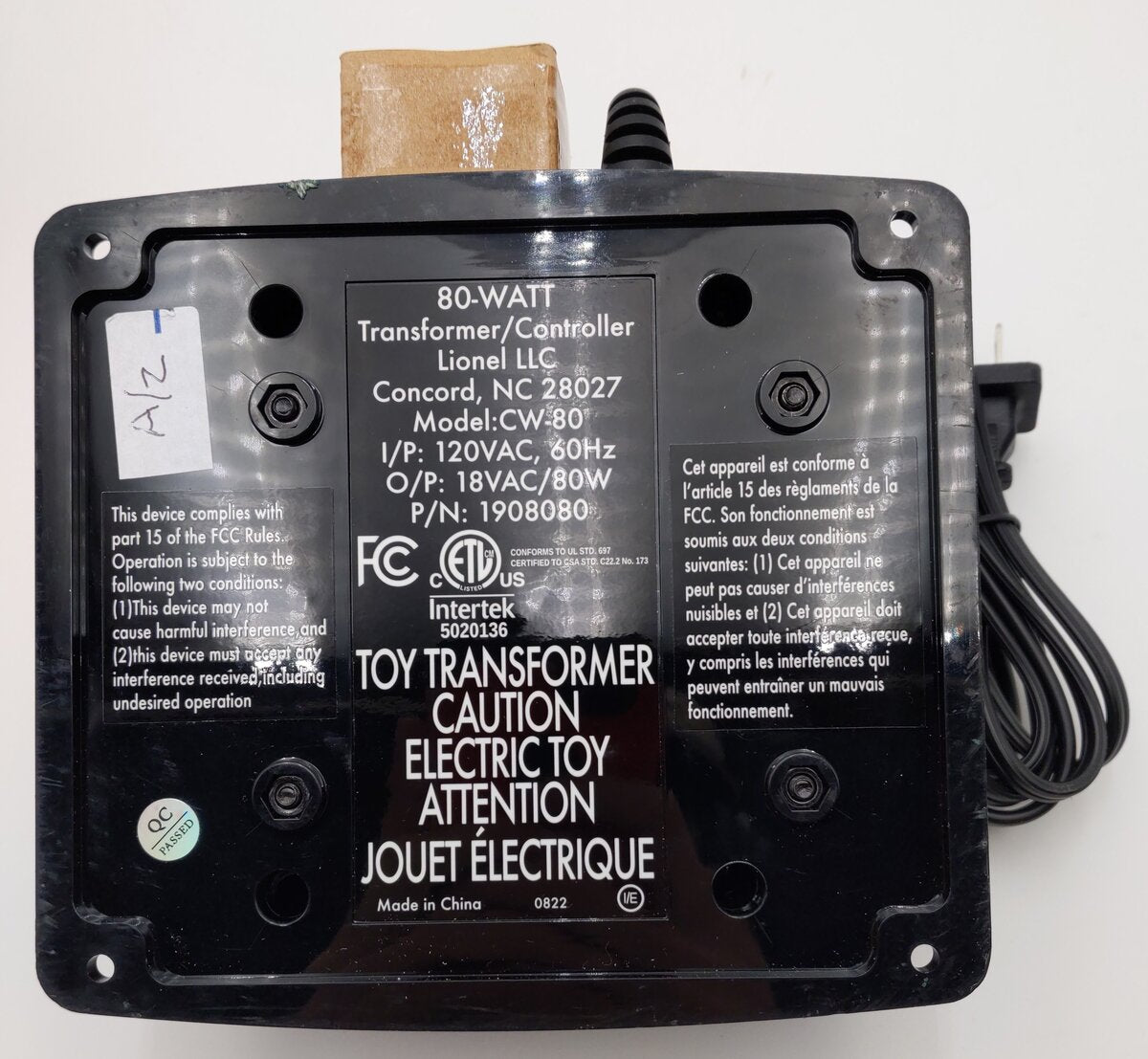 Lionel CW-80 O Gauge 80 Watt Transformer LN/Box