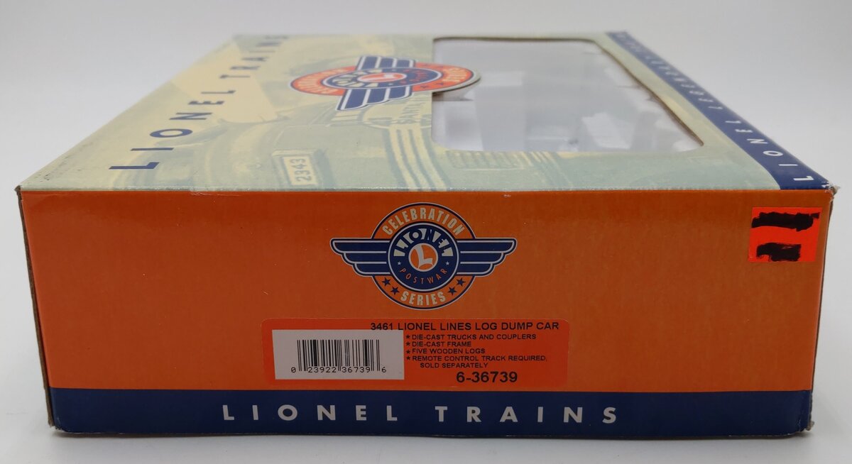 Lionel 6-36739 O Gauge PWC Lionel Lines Log Dump Car #3461 LN/Box