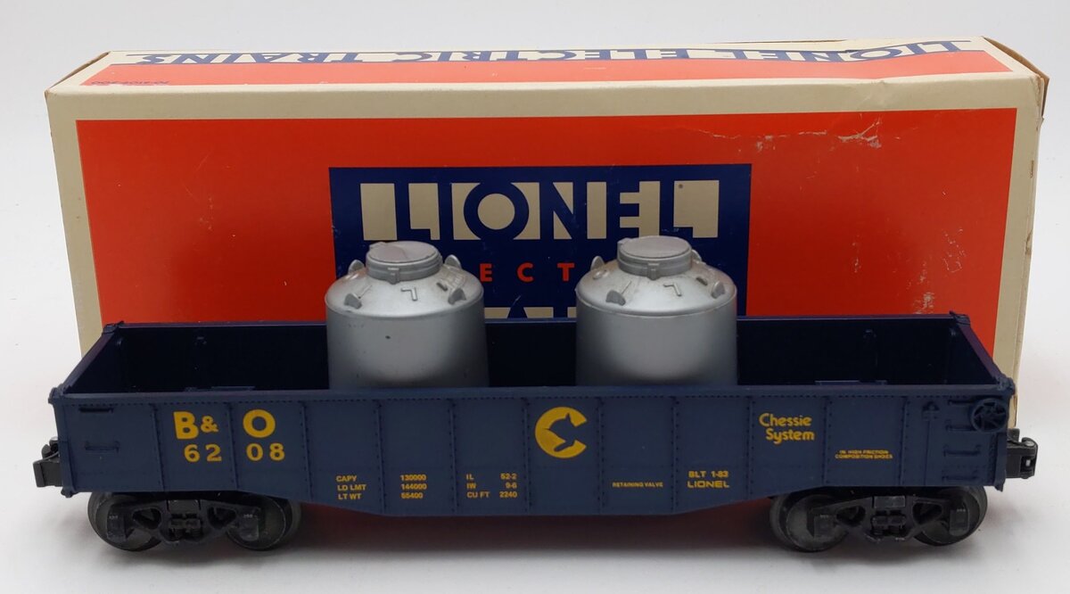 Lionel 6-6208 O Gauge Chessie Gondola with Canisters #6208 EX/Box