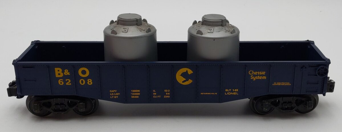 Lionel 6-6208 O Gauge Chessie Gondola with Canisters #6208 EX/Box