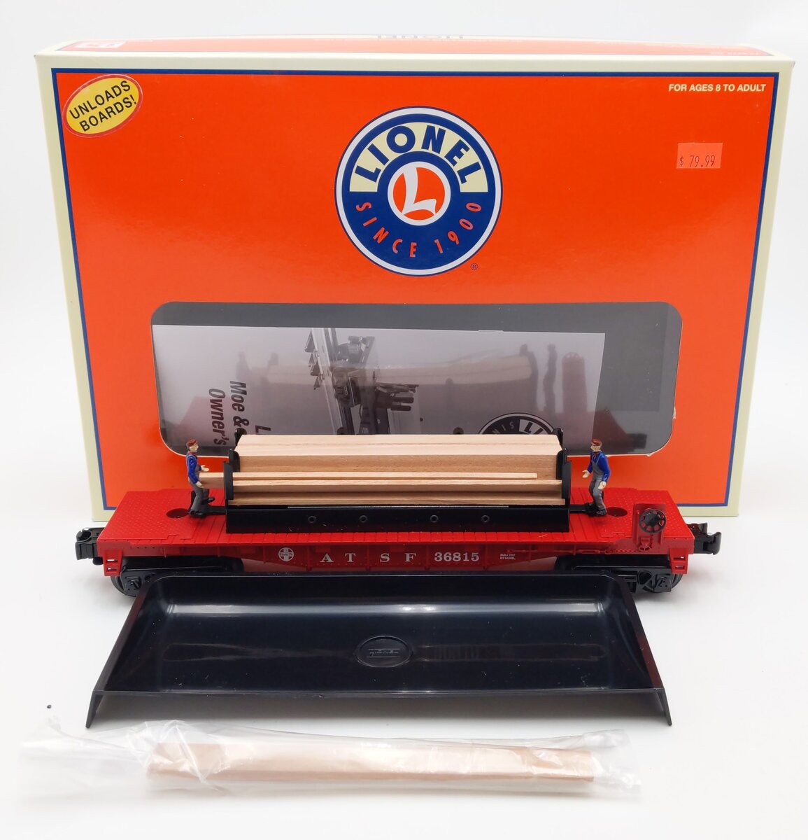 Lionel 6-36815 O Santa Fe Moe & Joe Operating Flatcar LN/Box