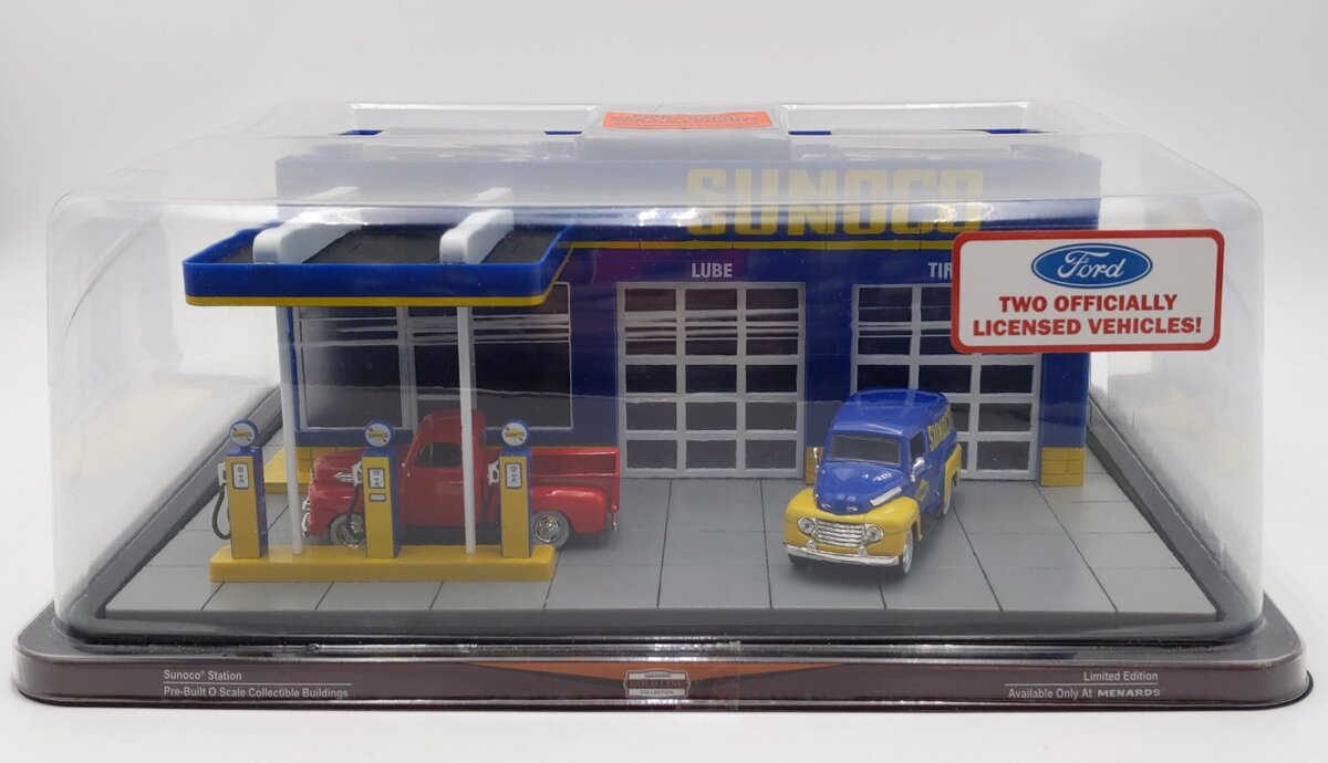 Menards 275-9288 O Gauge Prebuilt SUNOCO Station NIB