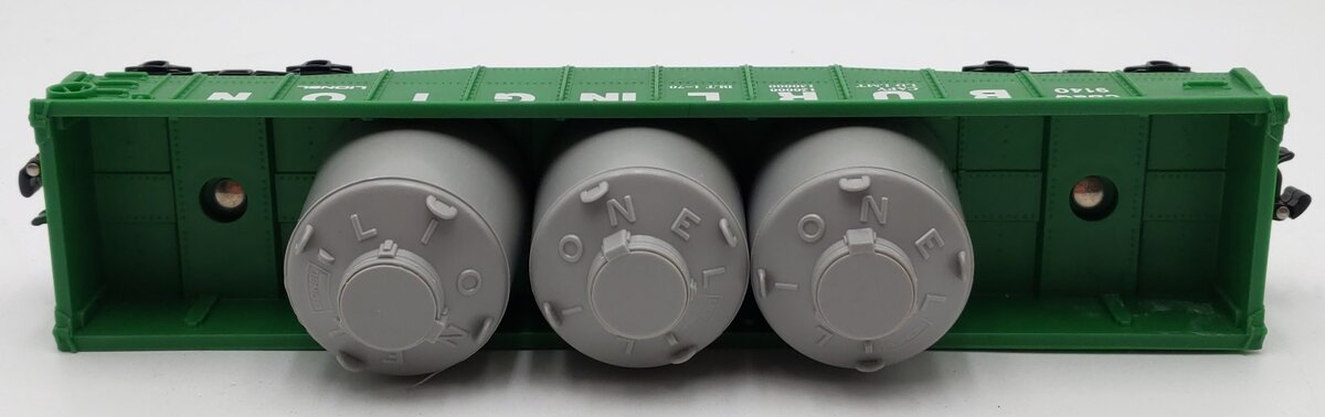 Lionel 6-9140 O Burlington Gondola w/3 Canisters #9140 EX/Box
