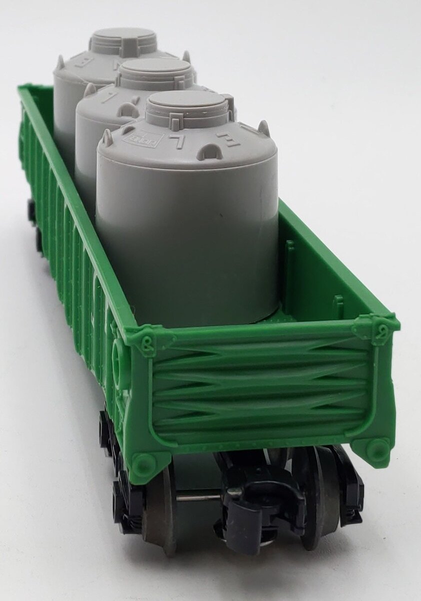 Lionel 6-9140 O Burlington Gondola w/3 Canisters #9140 EX/Box