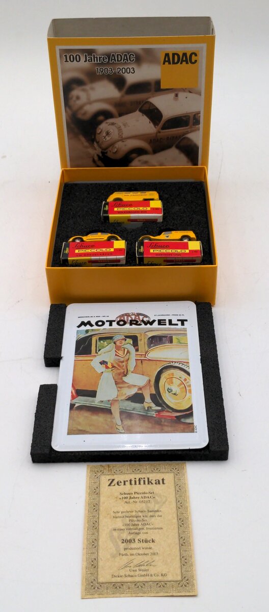 Schuco 05217 Diecast Piccolo-Set 100 Jahre ADAC NIB