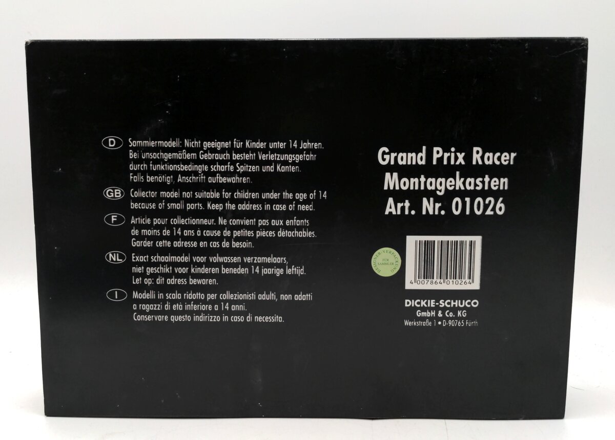 Schuco 01026 Grand Prix Racer Montagekasten Wind-Up Car Kit NIB
